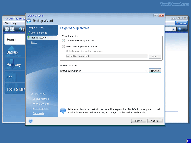 acronis true image how to access backup files programatically