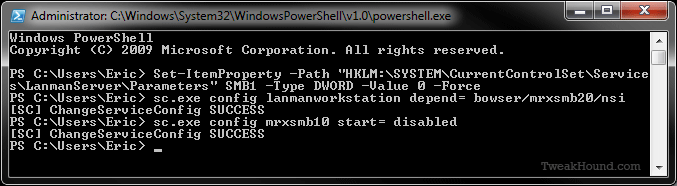 включение протокола smb v1.0 windows 7